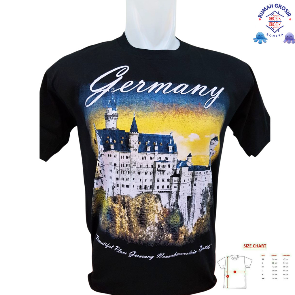 (Rumah Grosir Boneka) Kaos Hitam Souvenir Negara Germany Jerman Souvenir Jerman Eropa