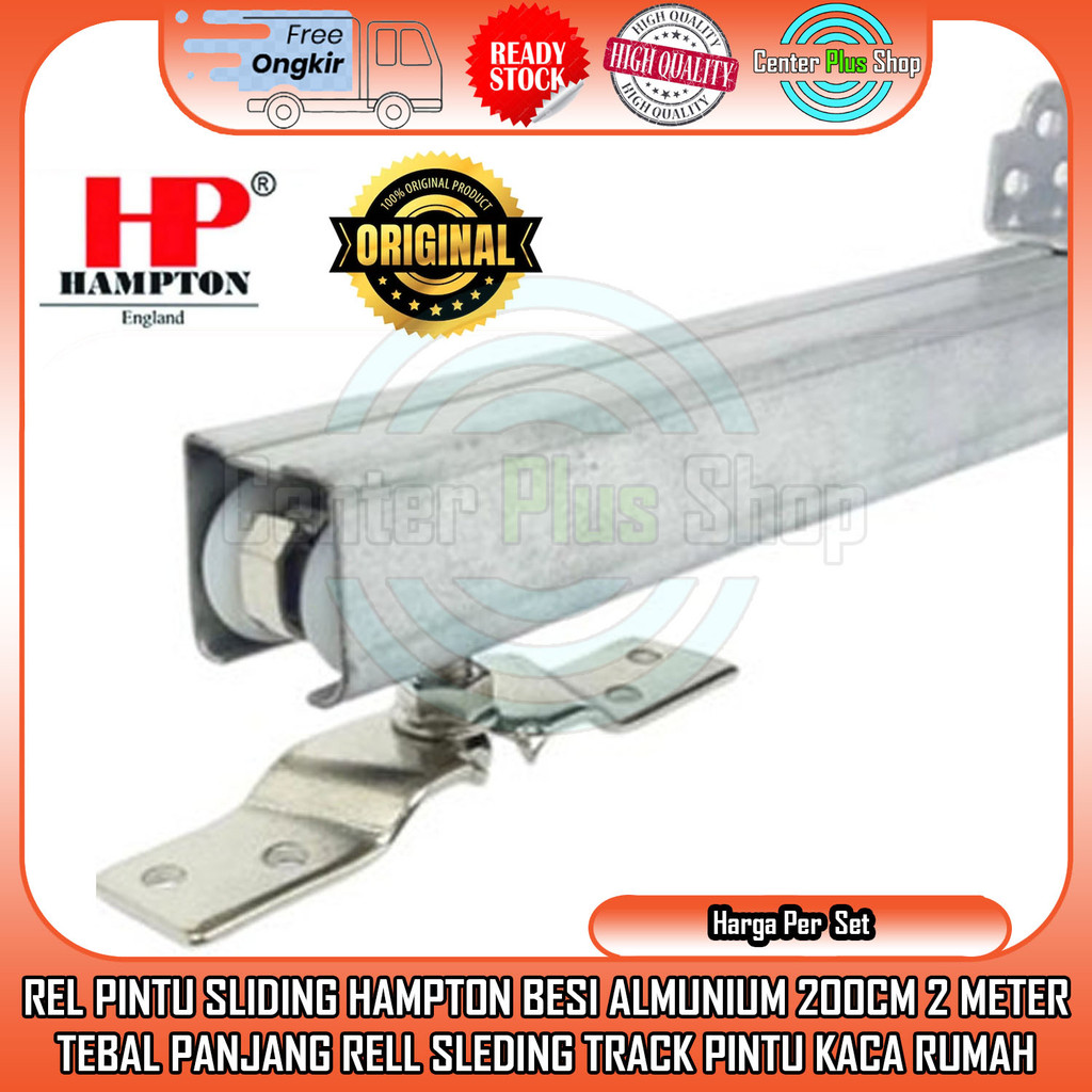 Hampton HP Rel Pintu Sliding Rell Geser H4 200cm 2M Satu Set Lengkap Rail Gantung Aluminium Alumuniu