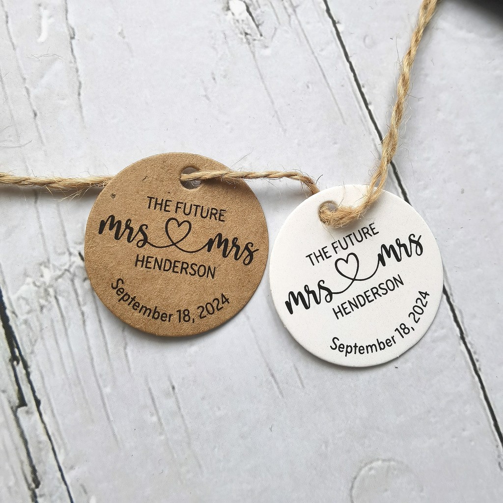 

100pcs 35mm Round Custom Wedding Labels Box Gift Key Candy Wedding Flowers Personalised Tags
