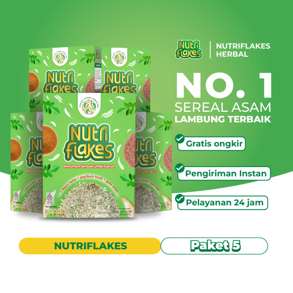 

Nutriflakes Sereal Umbi Garut Ampuh Mengatasi Asam Lambung Original 5 Box