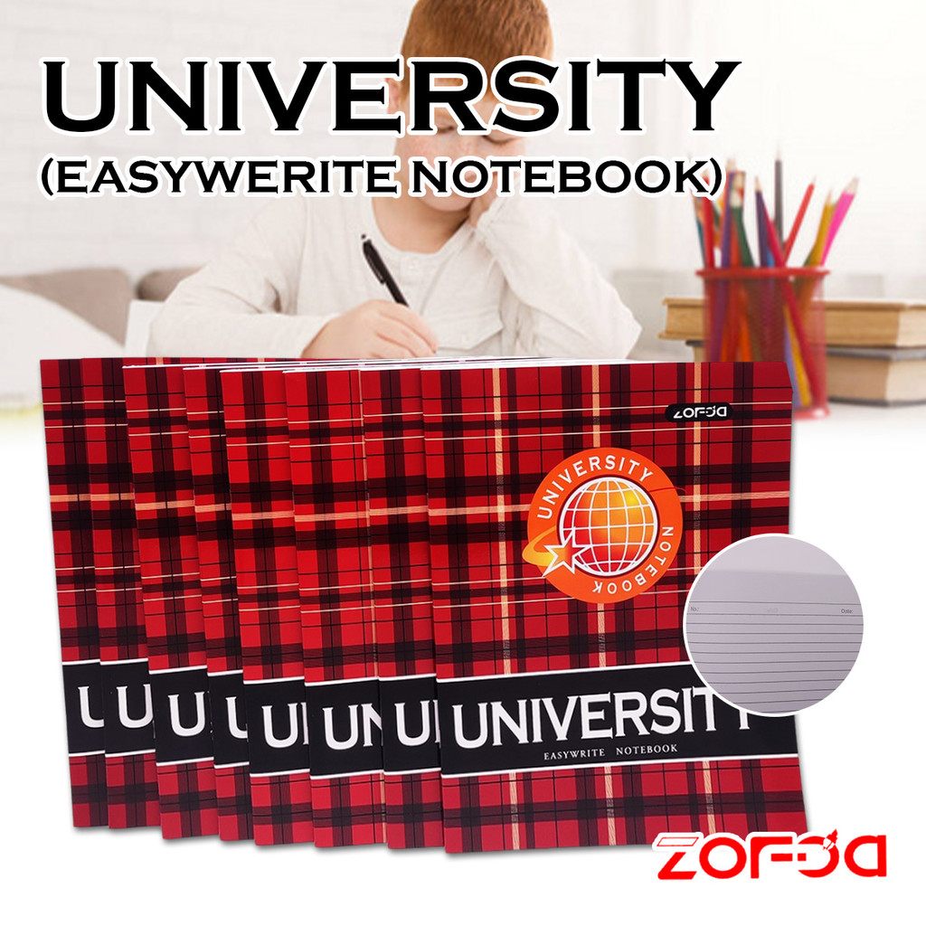 

5/10pcs Linear Notebook Buku Diary University Buku Catatan Favorit mahasiswa penutup merah 38 Lembar