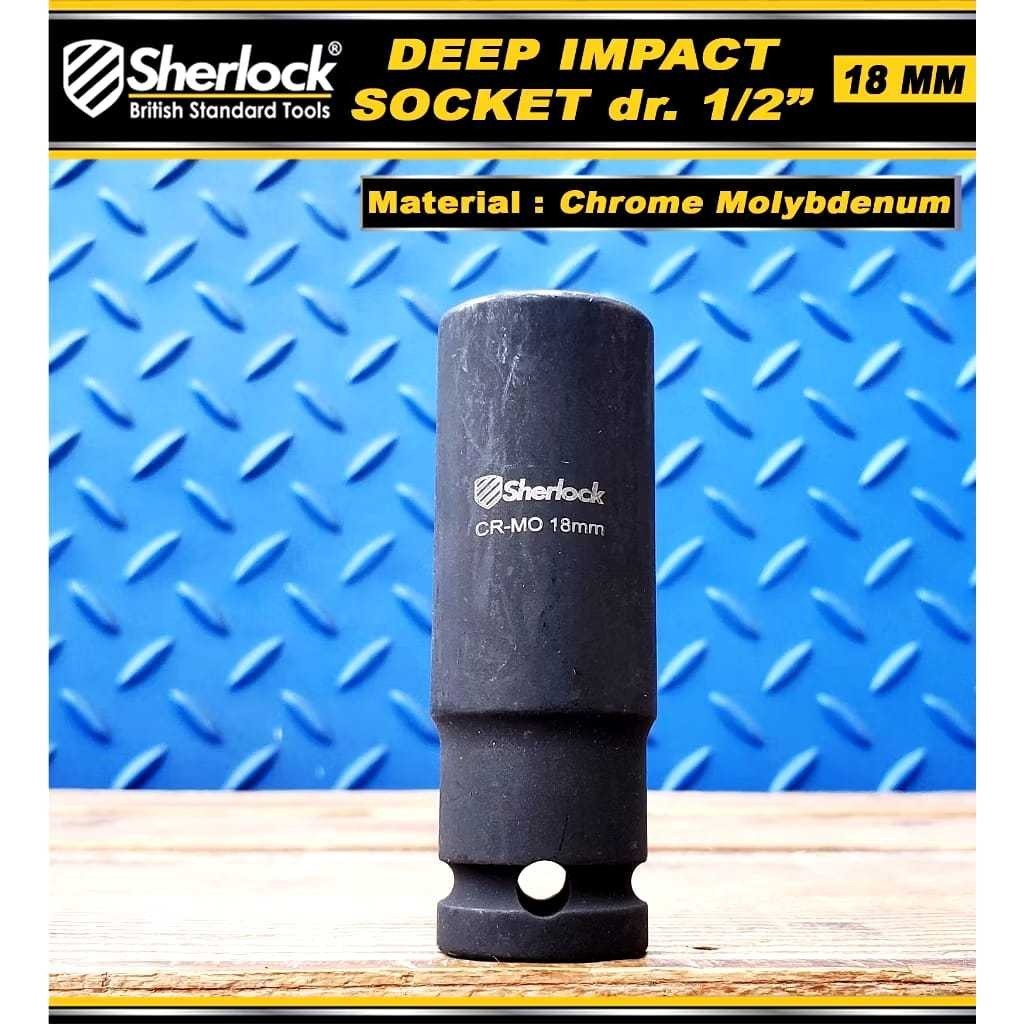 Mata sock impact dalam/Mata Sock Pukul Panjang 1/2" / Deep Impact Sock Sherlock 18 mm