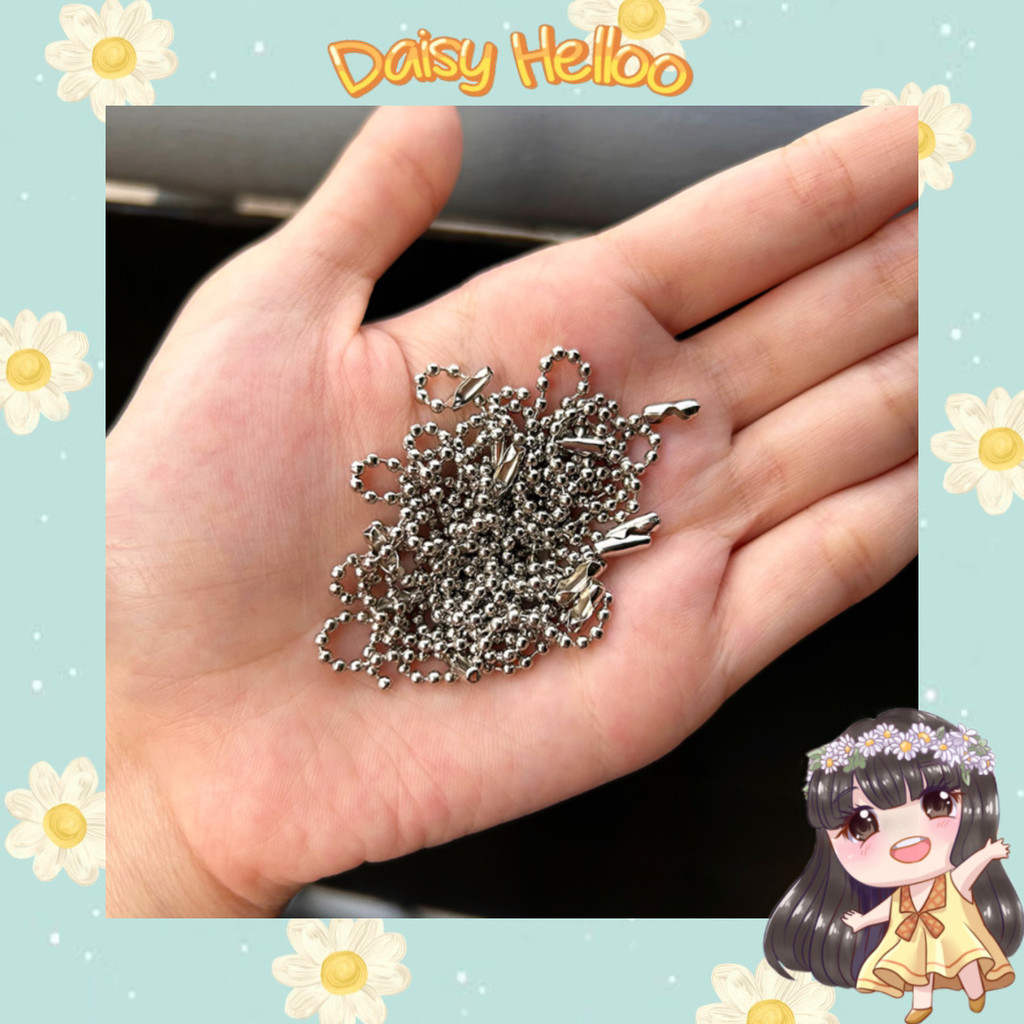 Rantai Biji Lada isi 20 pcs Warna Gold Silver Aksesoris Tali Hang Tag Gantungan Kunci Ganci Keychain