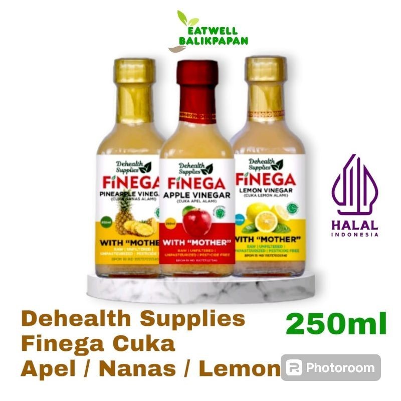 

DEHEALTH SUPPLIES - FINEGA VINEGA CUKA APEL / CUKA NANAS / CUKA LEMON BOTOL KACA