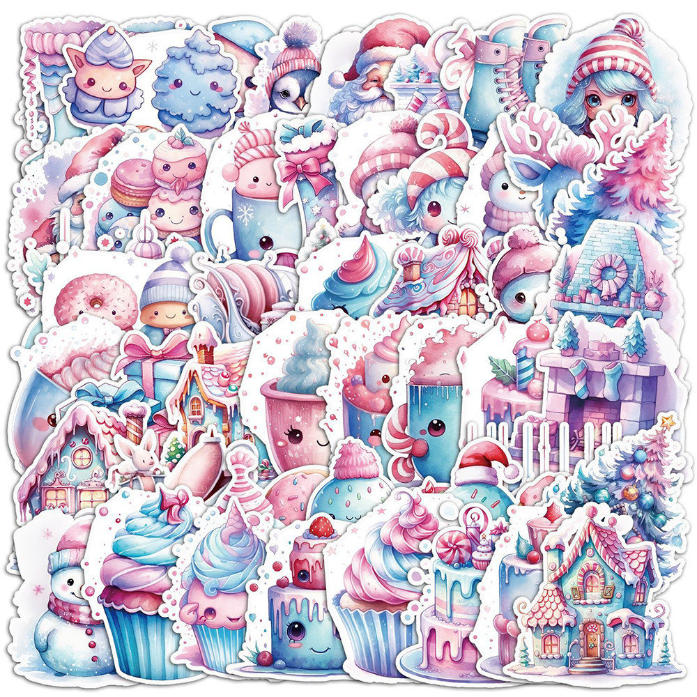 

10/30/50pcs Cute Cartoon Christmas Aesthetic Stickers Decals Decoration Laptop Phone Suitcase Diary Guitar Stationery Sticker