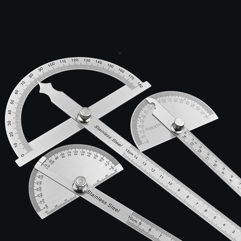 180 Degree Protractor Metal Ruler Angle Meter Stainless Steel Angle Ruler Angle Gauge Angle Finder G