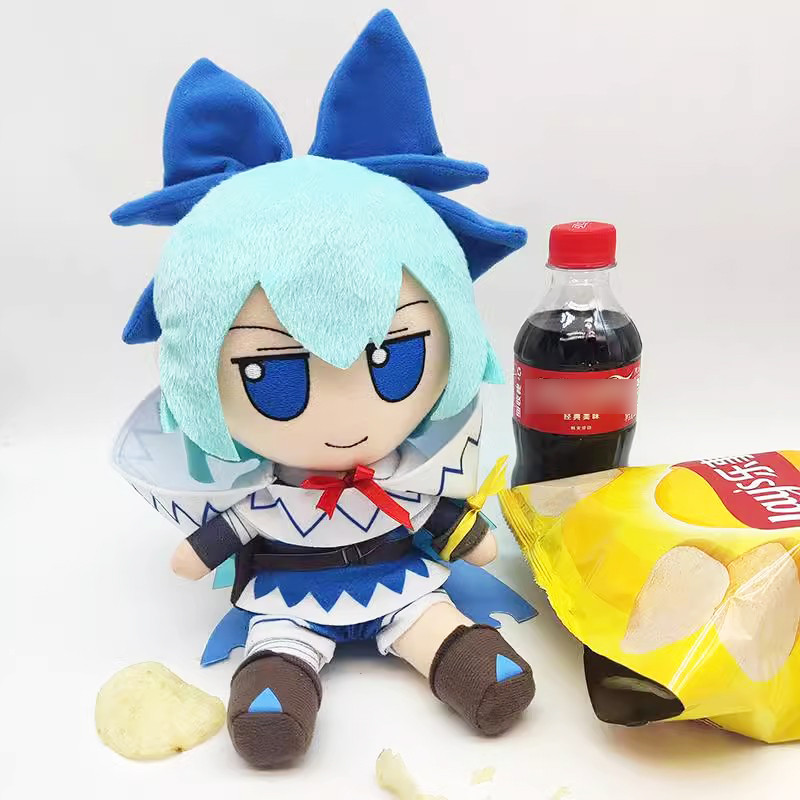 Touhou Project Fumo Cirno Touhou Hero of Ice Fairy Plush Toy Stuffed Doll Soft Figure Cartoon Anime 