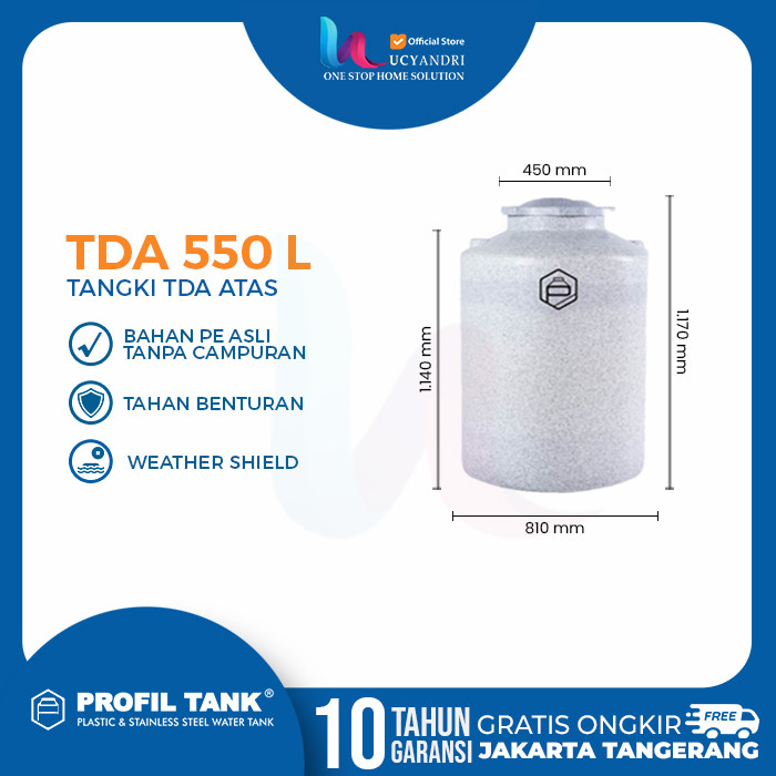 Tangki Air Plastik Profil Tank 550 Liter TDA