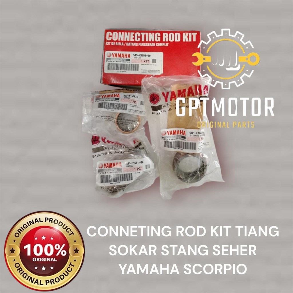 CONNECTING ROD KIT TIANG SOKAR STANG SEHER YAMAHA SCORPIO 54D-E1650-00 ORIGINAL