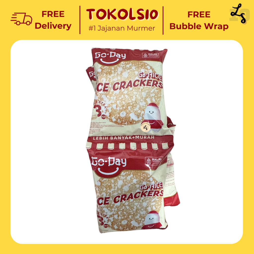 

GoRice GoDay Rice Crackers Krekers Beras 1 Renceng isi 10 pcs 16.5gr