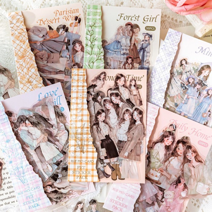 

Sticker Journal GIRL SERIES PET Stiker Scrapbook DIY Set Outfit OOTD Type