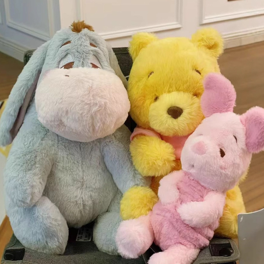 

32Cm Kawaii Disney Sleepless Series Girl Heart Eeyore Pooh Bear Replica Cute Plush Doll Sleeping Companion Sound Birthday Gift