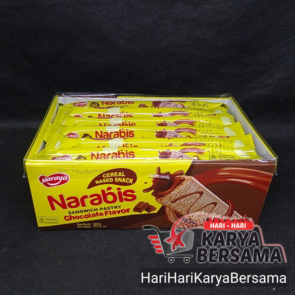 

MAKANAN RINGAN BISKUIT NARAYA NARABIS SANDWICH PASTRY CHOCOLATE BOX 30'S X 12GR
