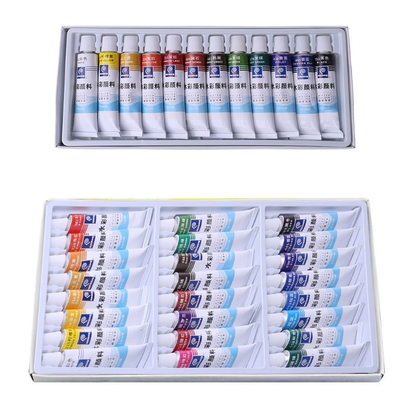 

12ml 12/24 Colors Professional Paint Tubes Drawing Painting Watercolor Pigment Set Artist Art Supplies