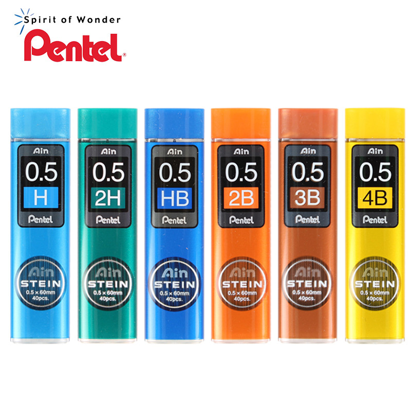 

Pentel Pencil C275 Lead Refill Stein Enhanced Silica 0.5*60 mm 2H,H, HB, B, 2B, 3B, 4B Mechanical Pencil Writing Supplies