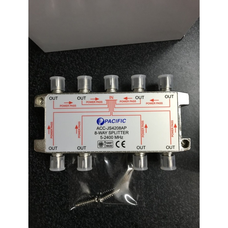 PACIFIC SPLITTER 8 WAY RANGE FREQUENCY 5 - 2400MHZ