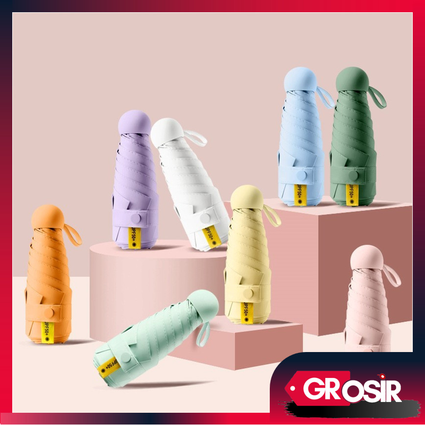 BEST SELLER GROSIR - P6596 PAYUNG LIPAT ANTI UV / PAYUNG LIPAT PORTABLE MOTIF DAN POLOS / PAYUNG