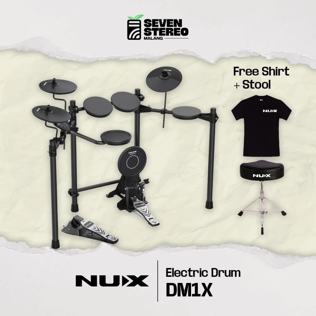 Drum Elektrik Electric Drum NUX DM1X Set Lengkap Kursi