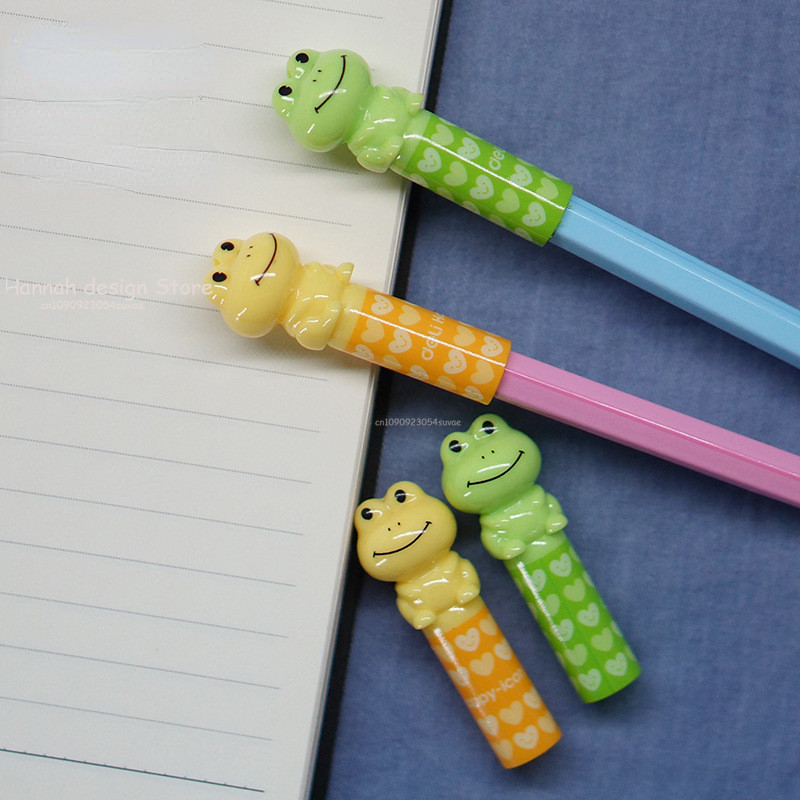

4 Pcs Cute Cartoon Pencil Cap Pen Cover Pencil Extender School Students Stationery Supplies Plastic Pencil Protector