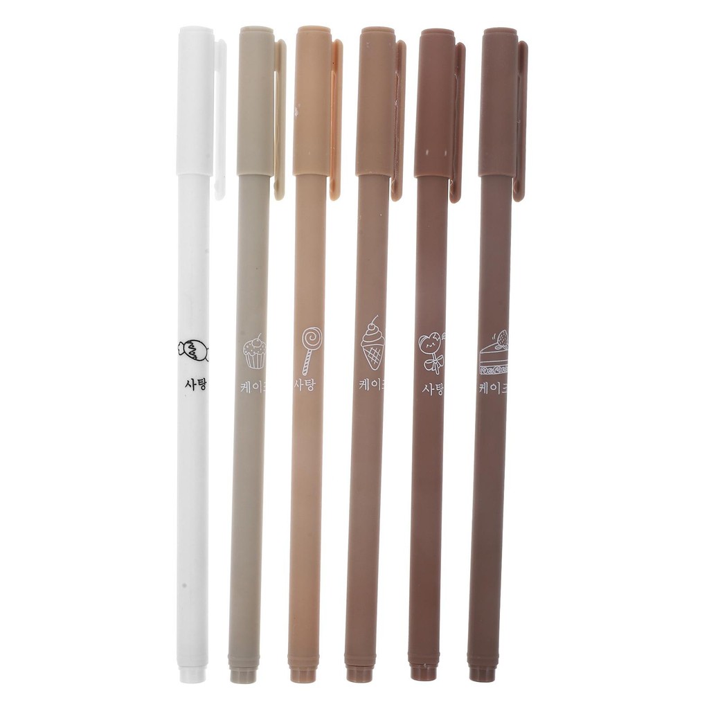 

6 Pcs Gel Pen Set Writing Pens Highlighter Stylus Plastic Note Taking for Students Portable Pencil Case