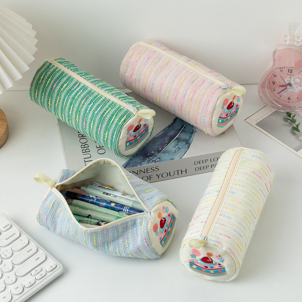

Lovely strawberry cake pen bag Stationery storage bag Large capacity pencil case