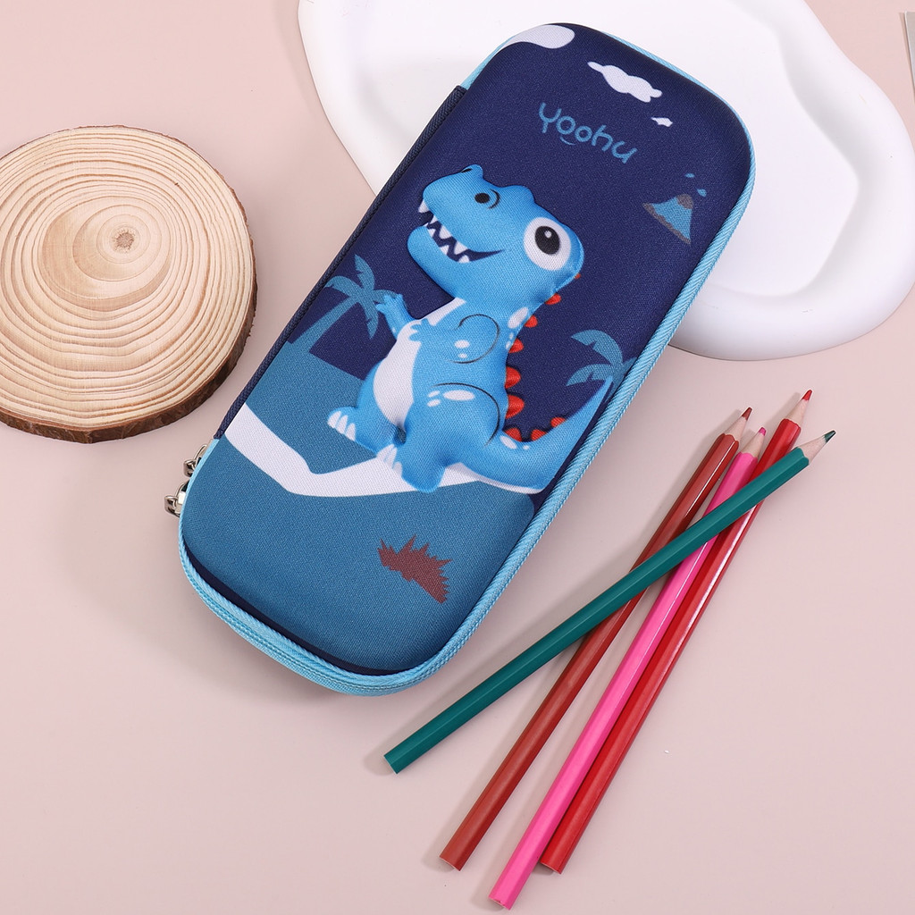 

1pc 3D stationery box, dinosaur pattern storage items, cartoon pencil case, school supplies, stationery gifts for friends