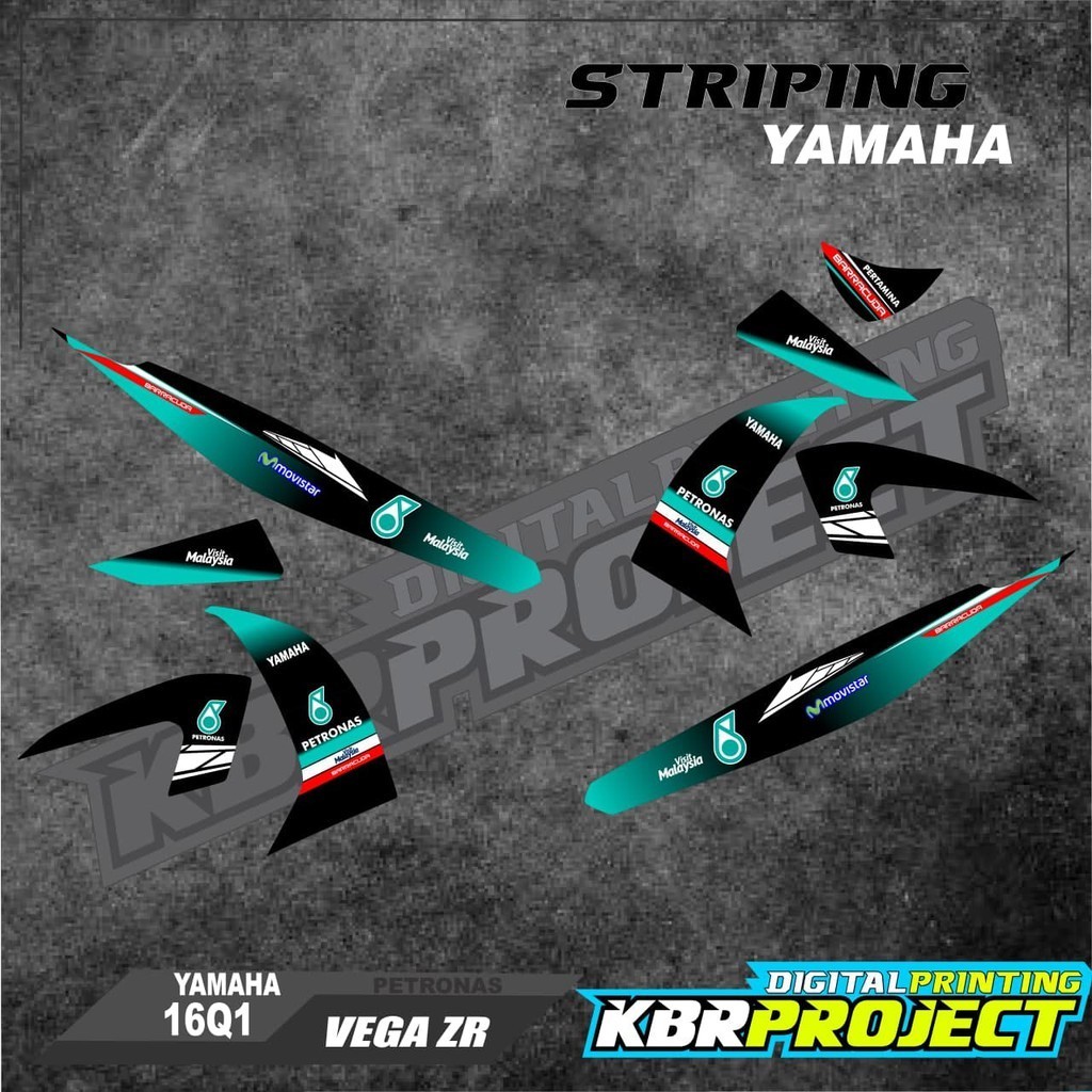 Stiker Motor Sticker Striping Variasi Vega Zr List Yamaha Racing Skotlet Scotlite Petronas