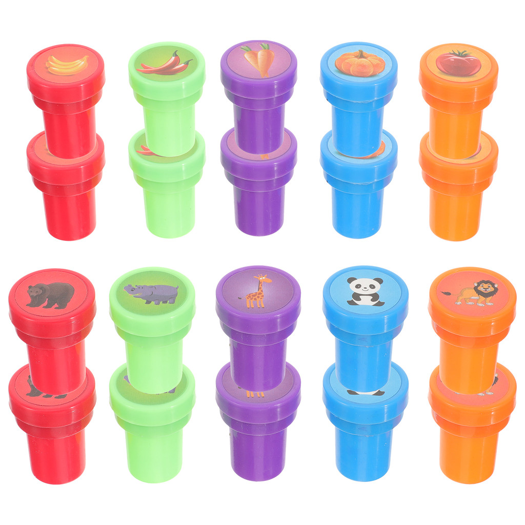 

20 Pcs Children's Stamp Stamper Cute Toddler Toys Fashionable Fruit Funny Kid Animal Baby