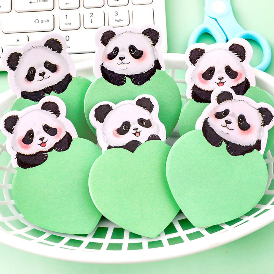 

5Pcs/Lot Cute Cartoon Panda Memo Pad Sticker Kawaii Love Animal Message Sticky Notes Kids School Supplies Office Stationery