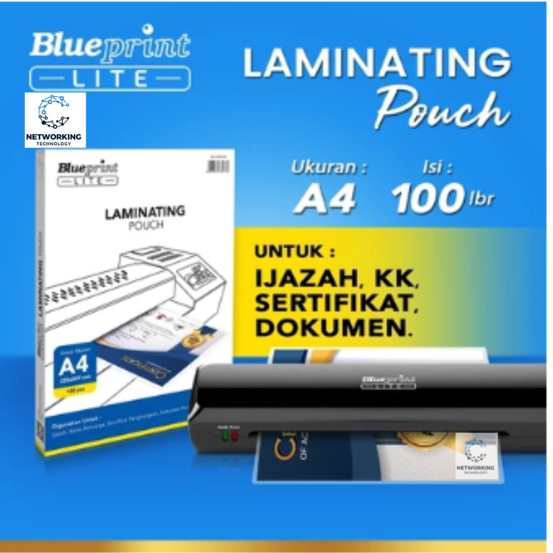 

Plastik Laminating Pouch Film Panas BLUEPRINT Lite A4 - Isi 100