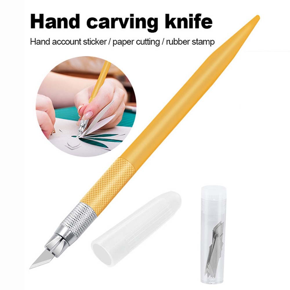 

Color Handle Carving Utility Knife DIY Student Non Slip Craft Paper Cutter Pen Stationery School Art Cutting Supplies Tools
