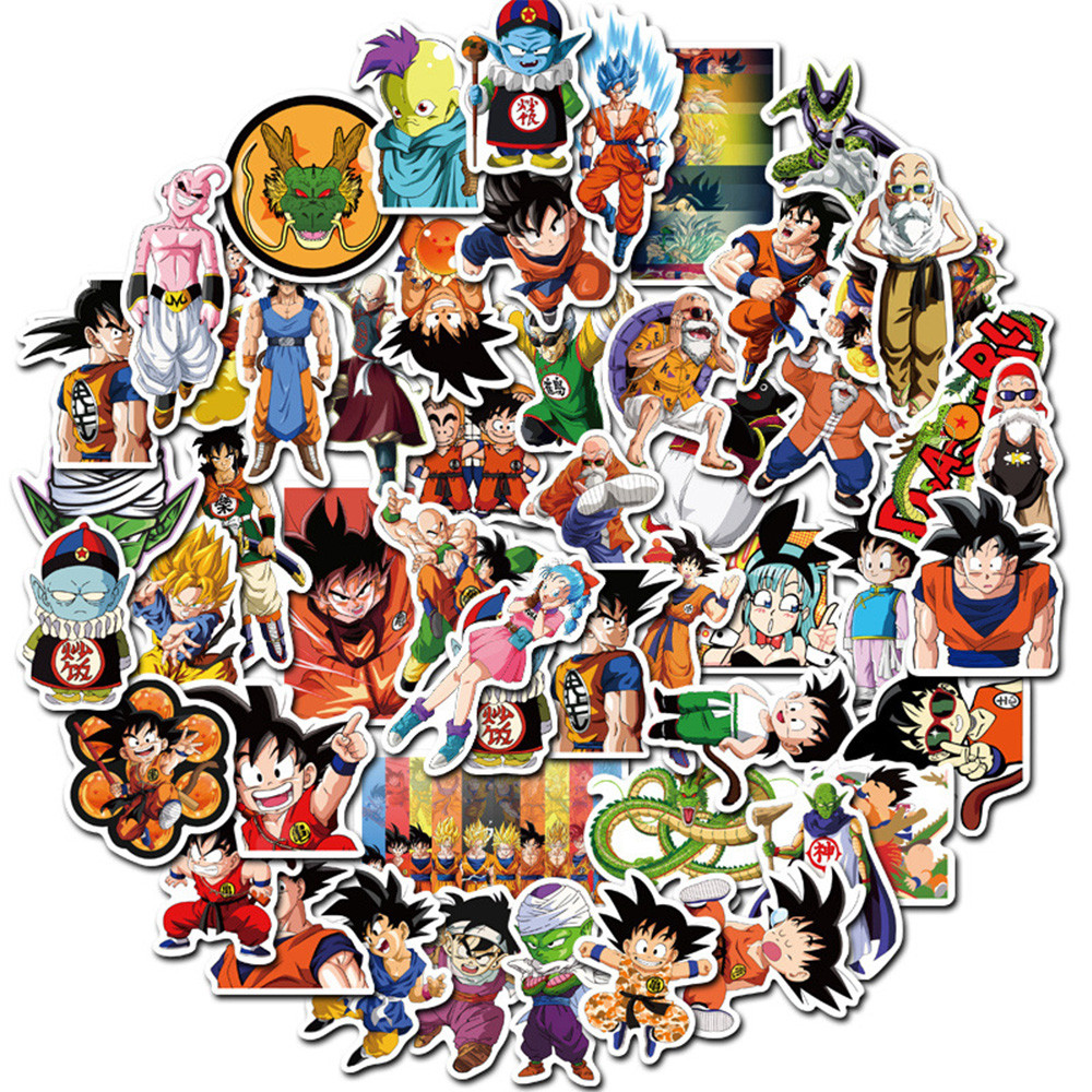 

10/30/50pcs Funny Japan Cartoon Dragon Ball Ainme Stickers Cool Son Goku Decal DIY Stationery Laptop Phone Case Decoration Decal