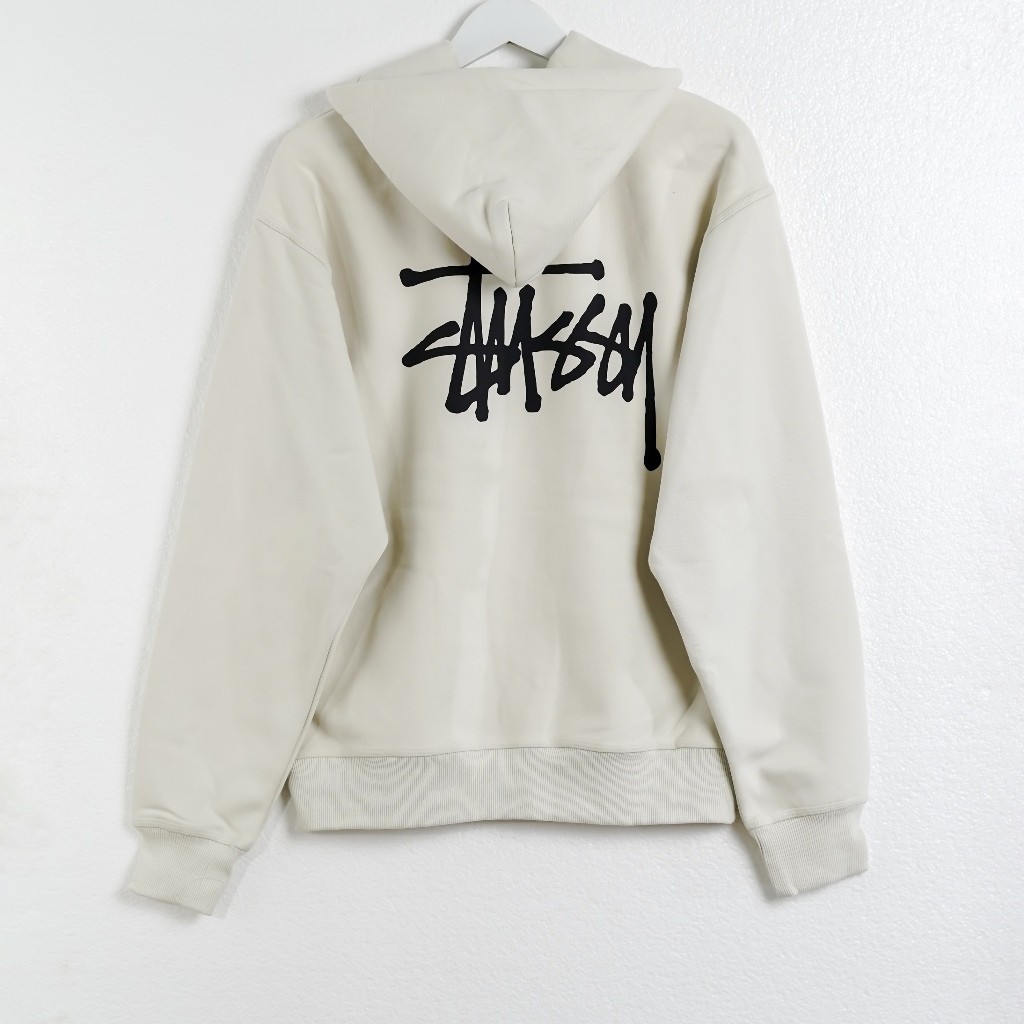 Hoodie STUSSY SIGNATURE SMALL TEXT BLACK IVORY WHITE HOODIE 100% ORIGINAL