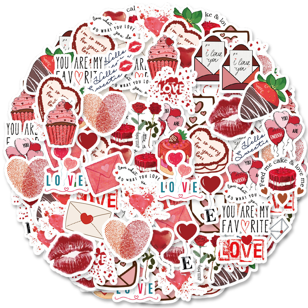 

46pcs Valentine's Day Personalized Pattern Stickers for Notebook, Water Bottle, DIY, Valentine's Day, Back To School Season