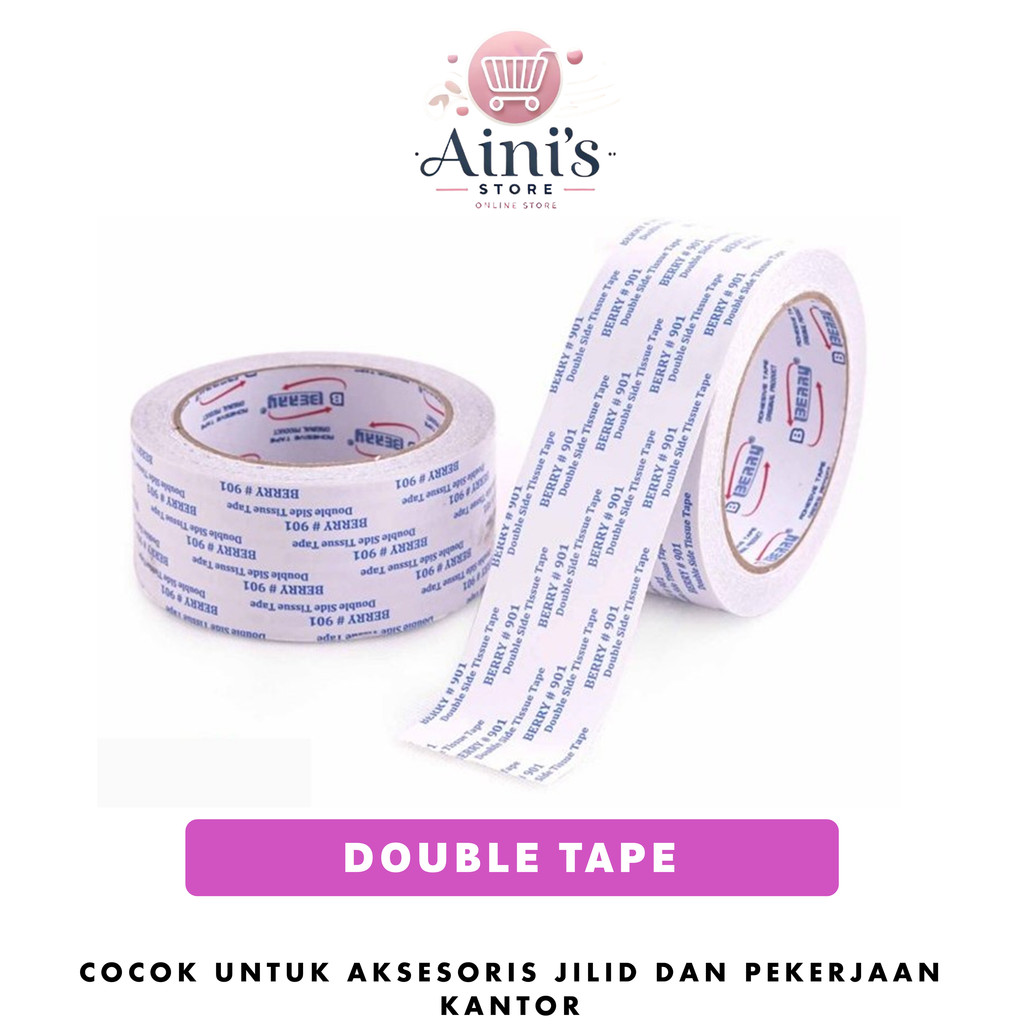 

Isolasi Double Tape Berry Tape Isolatip Bolak Balik Super Rekat Selotip Solatip Dobel Tape 6mm 24mm