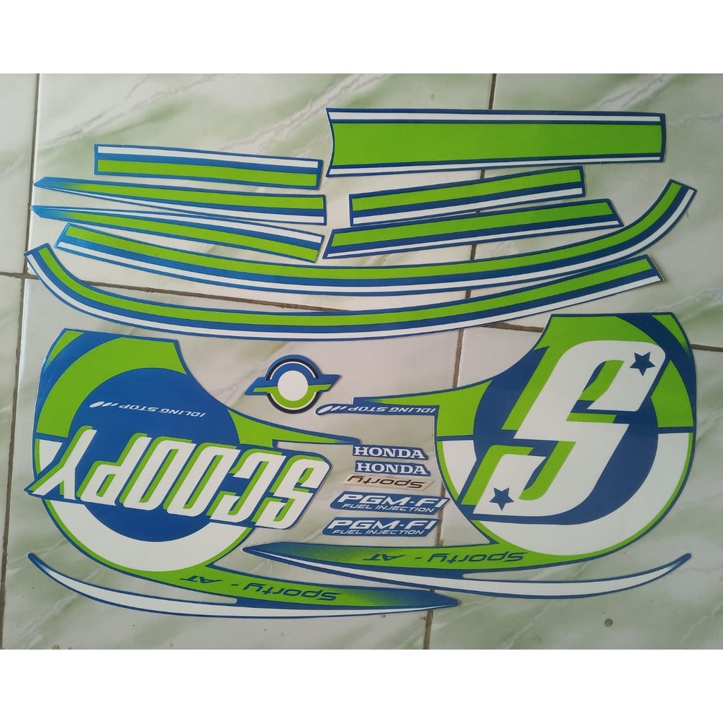 stiker striping scoopy sporty 2016 biru