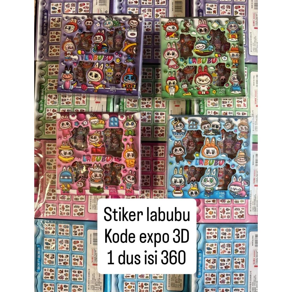 

STICKER LABUBU 2D ISI 100PCS WATERPROOF ANTI AIR / STICKER TEMPEL.,