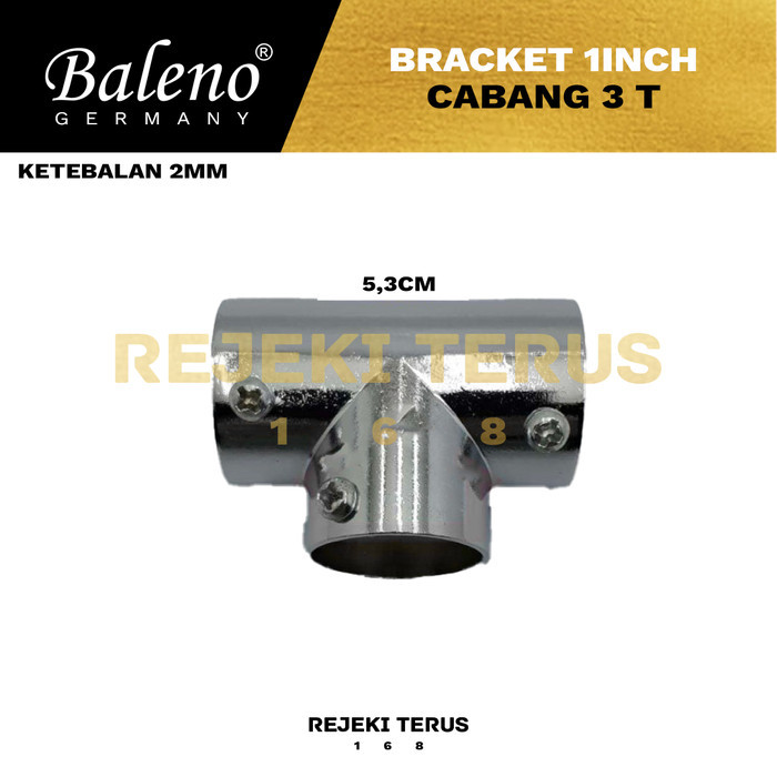 Bracket Pipa 1" inch Cabang 3 T Stainless Sambungan Pipa Bulat Join 25