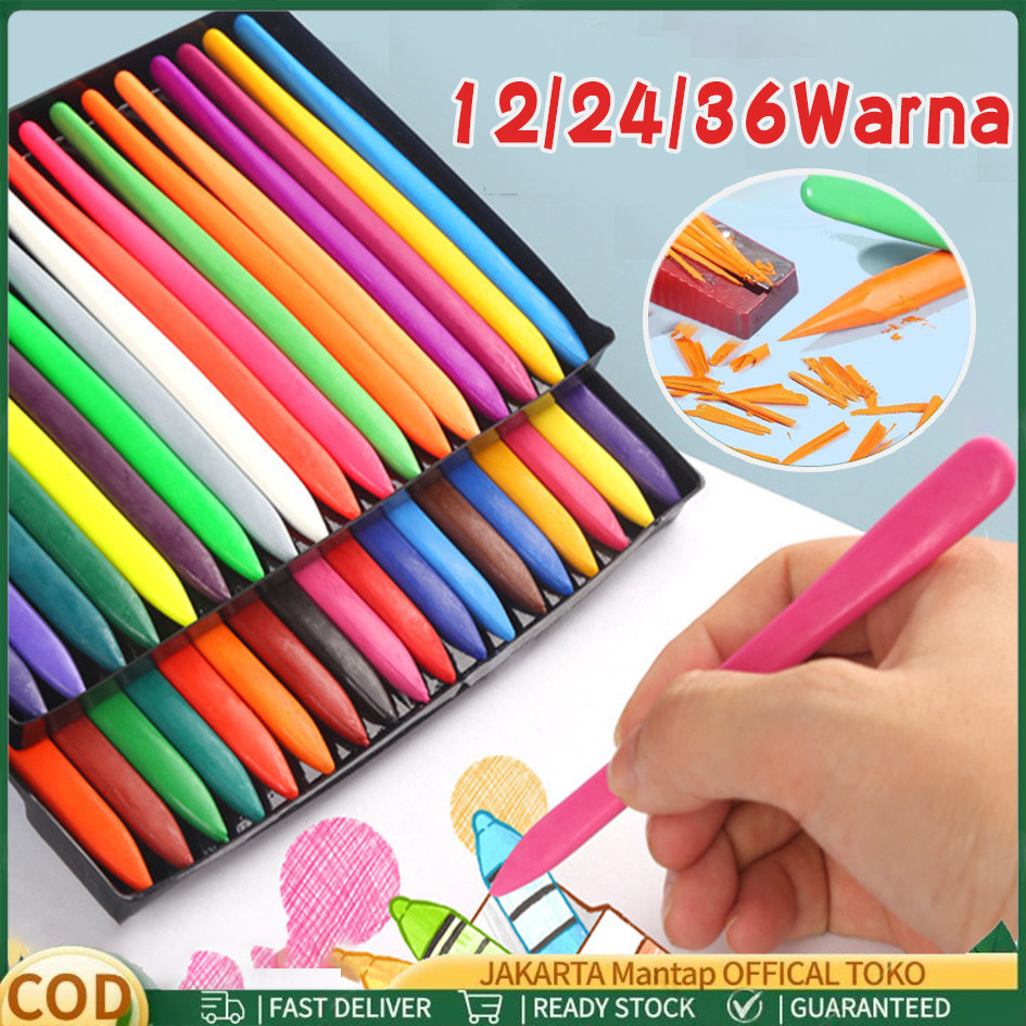 

Plastic Crayon 12/24/36 Warna / Crayon Mewarnai / Crayon Anti Air Anti Kotor Tangan / Pensil Warna / Cerah Bentuk Segitiga Ergonomics Tidak Beracun Bisa Dicuci