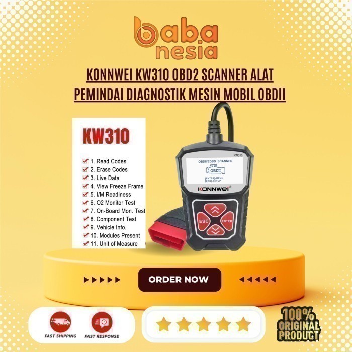 KONNWEI KW310 OBD2 Scanner Alat Pemindai Diagnostik Mesin Mobil OBDII