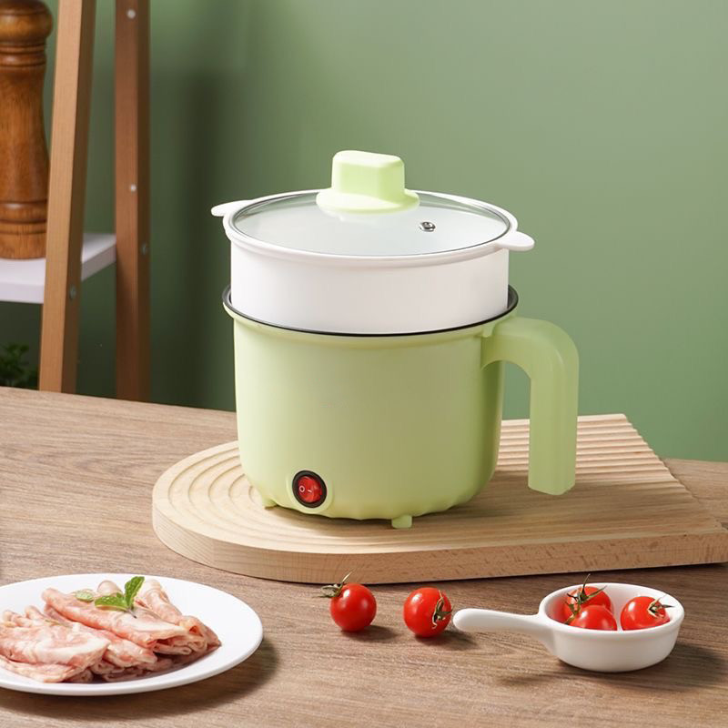 Panci listrik Wajan listrik (dua dalam satu) Kompor listrik multifungsi 2L Kompor listrik kecil