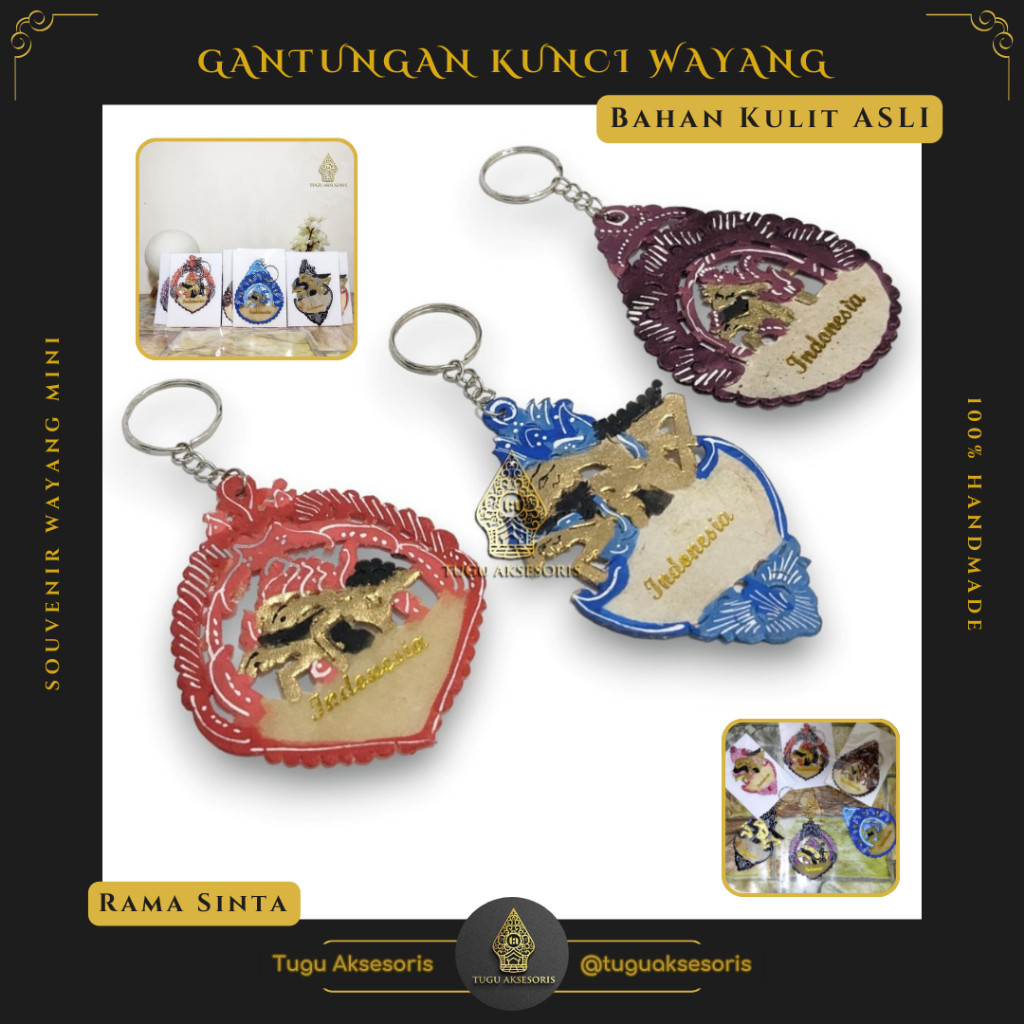 Souvenir Gantungan Kunci Wayang Kulit - Souvenir Indonesia - Souvenir Pernikahan Unik