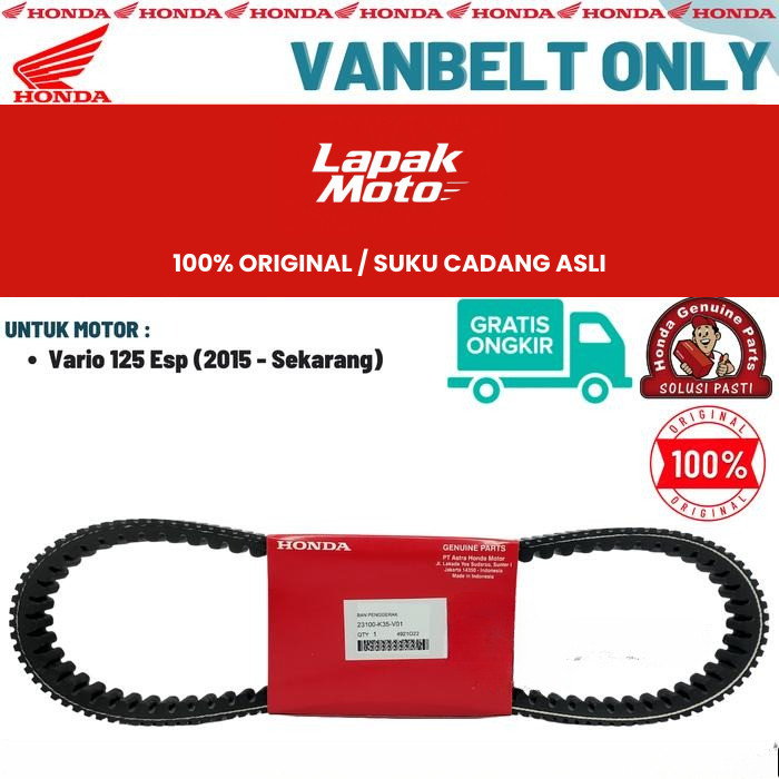Vanbelt Vario 125 Original Asli , Vario 150 LED Original ,  Vario 125 LED Original Honda , Roller Va