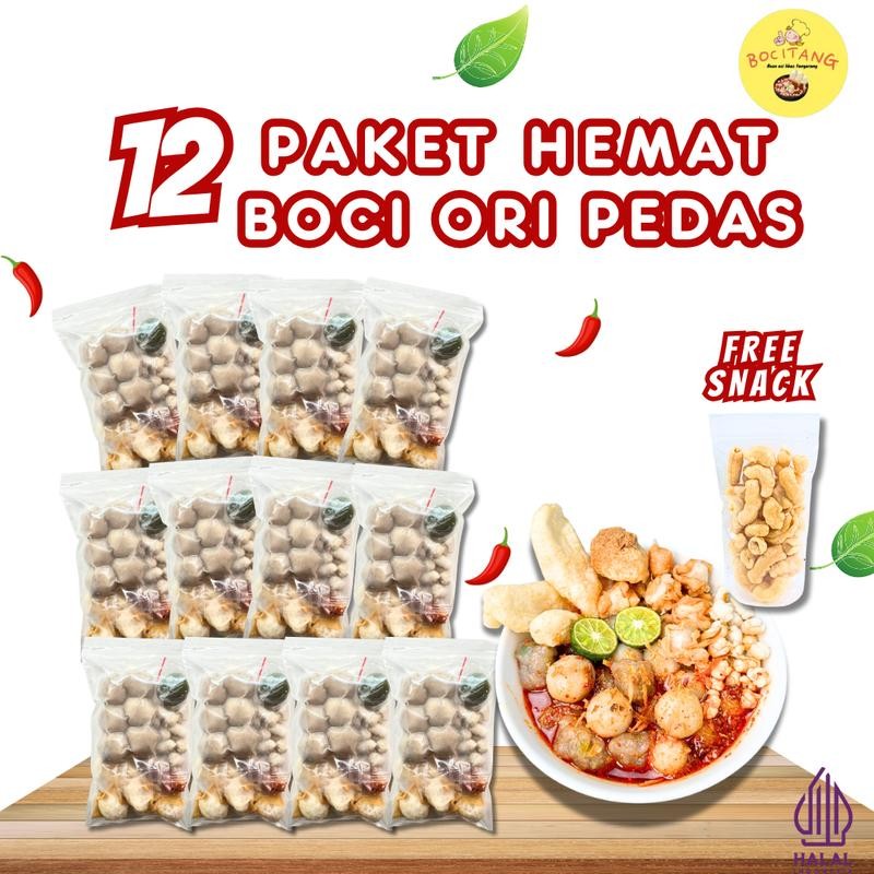 

12 Bungkus Baso Aci + SNACK Hotpot Instan Food Mie Seblak Makanan Pedas Berat Frozen Halal Lezat Mangkok