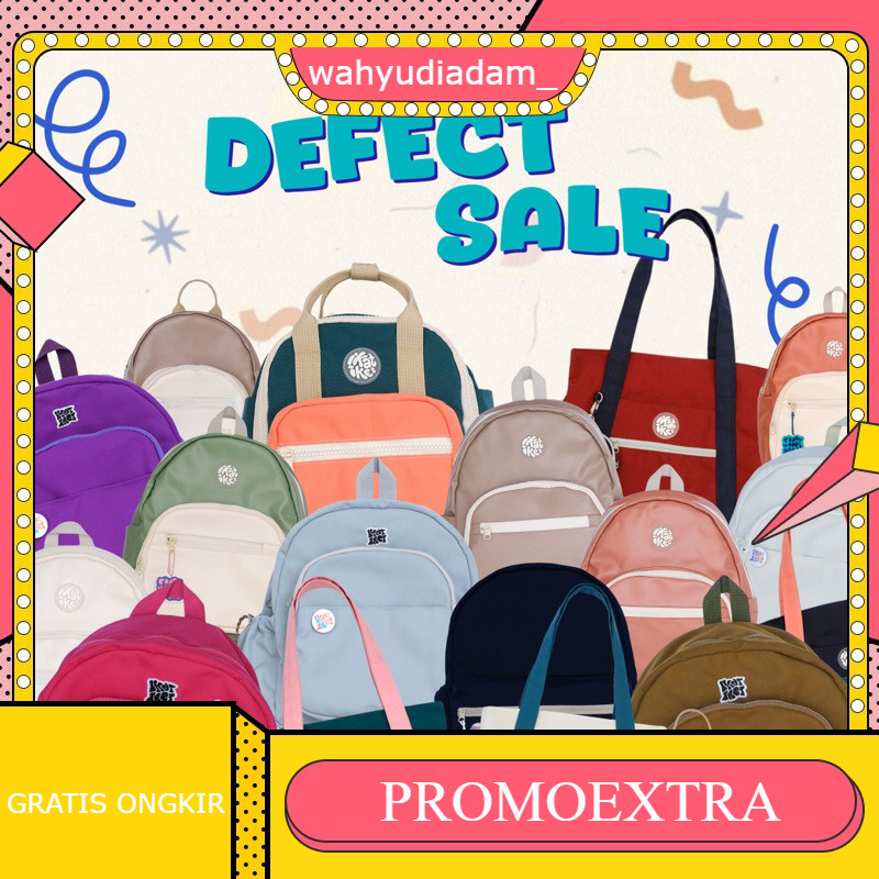 DEFECT TOTEBAG, TOTEPACK, BACKPACK IKATIKET
