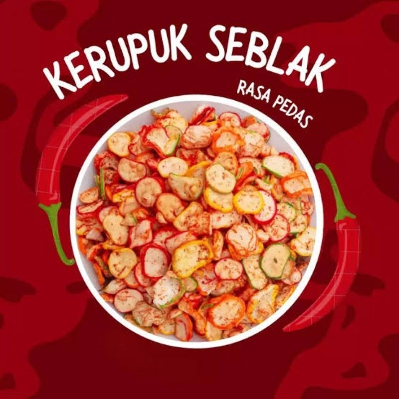 

kerupuk seblak pedas/ cemilan pedas/ sebalak kencur pedas/ cemilan keluarga
