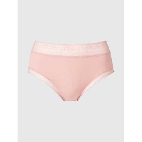 JASTIP Women Pakaian Dalam High Rise Katun CD Celana Wanita UNIQLO - PINK RENDA, L
