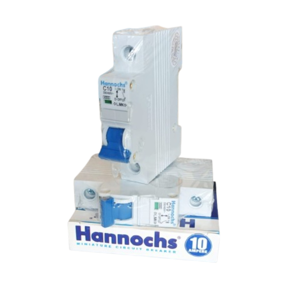 HANNOCHS MCB 10 Ampere 1 Phase SNI Stut Listrik