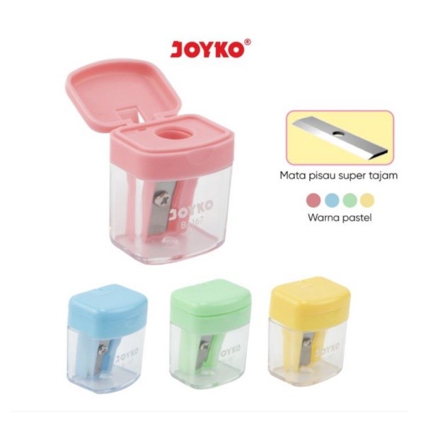 

Sharpener Rautan Serutan Joyko B-23PTL Pastel Color / Rautan 1 Lubang Joyko B-23PTL