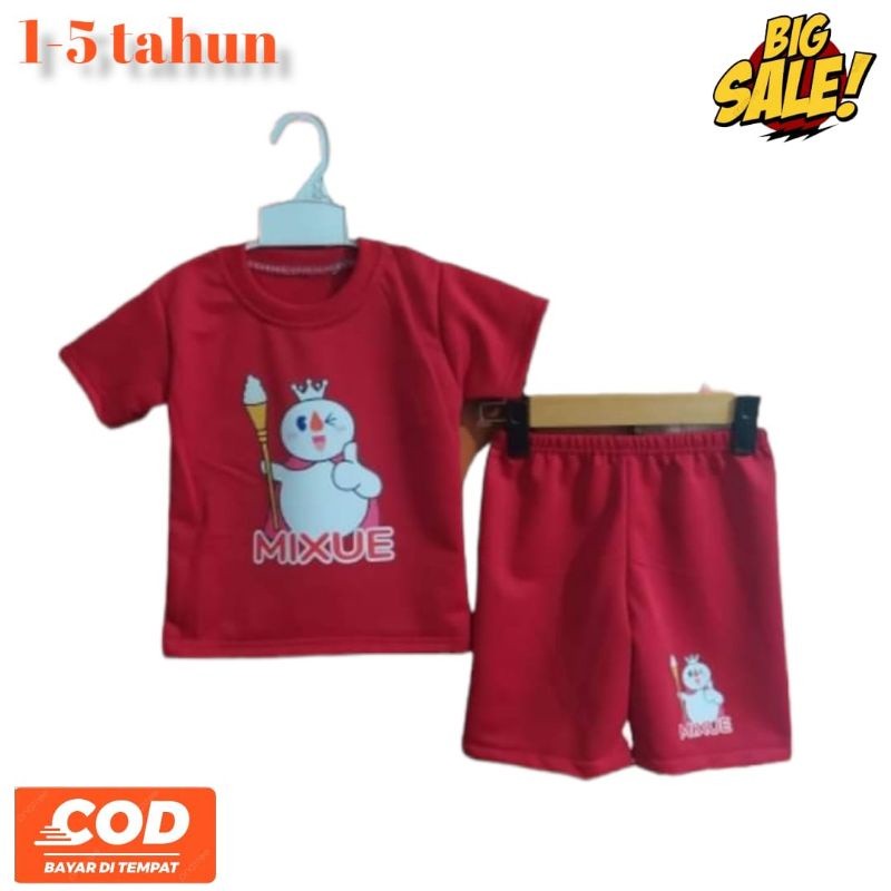 FASWEFA_SHOP  Setelan baju Mixue anak laki-laki perempuan baju anak  mixue 1 2 3 4 5 tahun